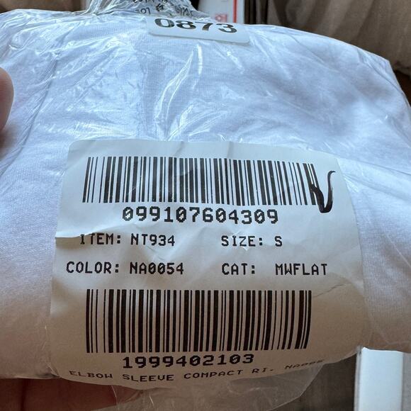 Madewell Elbow-Sleeve Boatneck Tee Sz S White Pullover Slit Hem Slim Fit Stretch - Picture 8 of 8